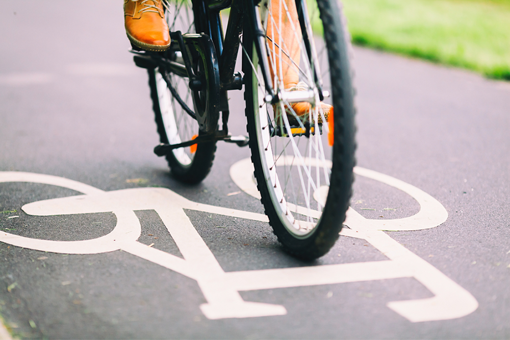 When it's practical, employees based at 102 Tower are encouraged to ride bicycles to work.