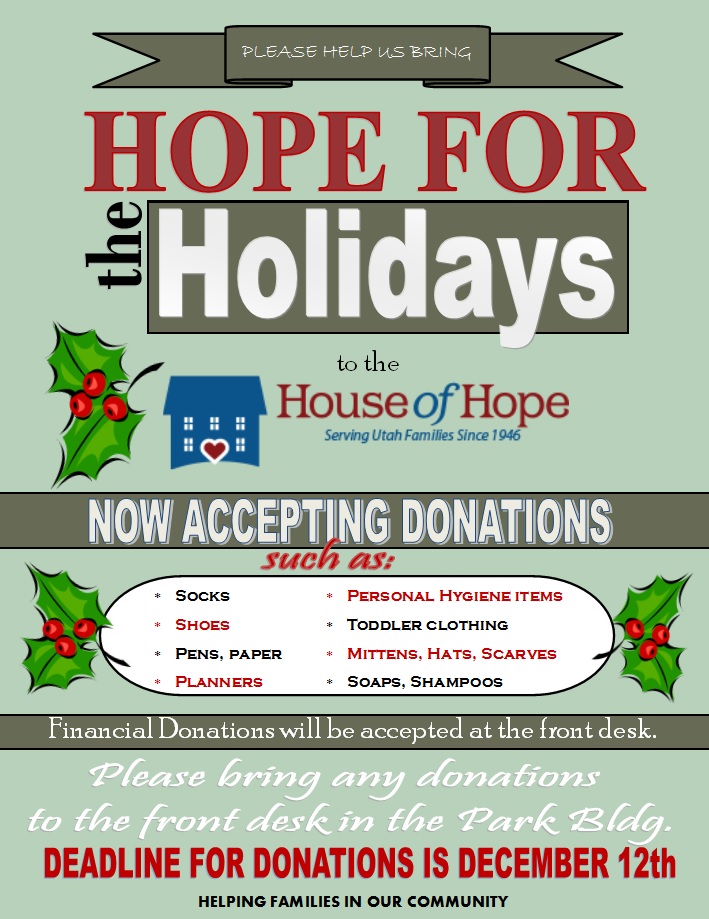 Hope for the Holidays flyer