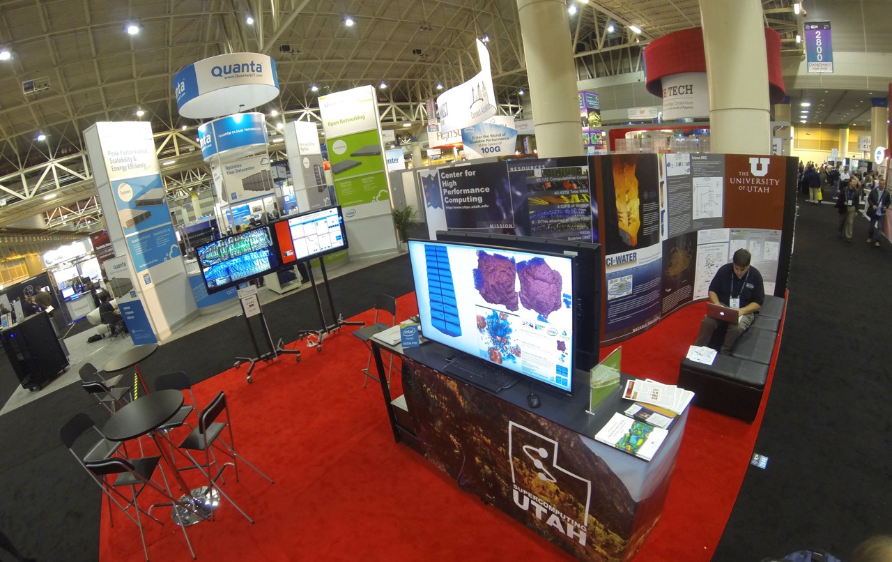 The UIT Center for High Performance Computing booth at the SuperComputing 2014 conference.