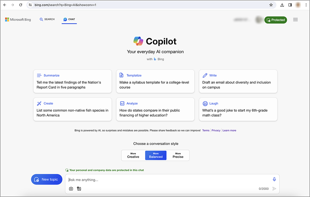 Screenshot of the University of Utah's Microsoft Copilot dashboard.