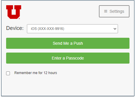 The Traditional Prompt allows you to select a method of authentication before generating a notification or password.