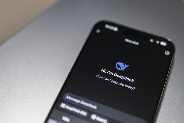 The DeepSeek AI assistant app on a mobile phone.