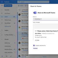 Teams opens in Outlook online.