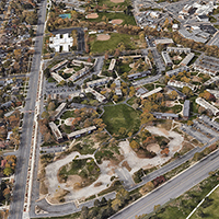 The West Village apartments, under construction, are seen from an aerial perspective in this image generated by Google Earth photo