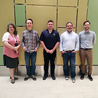 The Constituent Relationship Management team in UIT, L-R: Michelle Boyd, Andrew Sumsion, Doug Lloyd, Brandon Gresham, and Tom Brundige. 